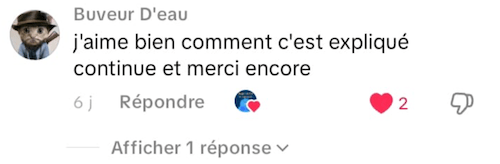 Commentaire TikTok